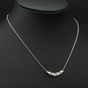 Y750 1円 田崎真珠 タサキ TASAKI あこや真珠 4~4.5mm4珠 パール STERLING SILVER刻印 デザイン シルバー ペンダント ネックレスの画像4