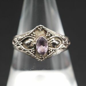 P599 amethyst manner 925 stamp ring design silver ring Vintage 19 number 