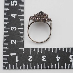 P590 ガーネット 900刻印 リング デザイン シルバー 指輪 ヴィンテージ 1月誕生石 7号の画像10