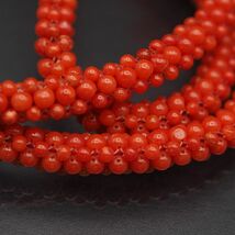 K535 赤珊瑚 サンゴ ネックレス 編み込み フラワー デザイン 3月誕生石_画像8