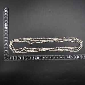 N724 ケシパール 真珠 SV刻印 ネックレス 3連 デザイン シルバー 6月誕生石の画像10