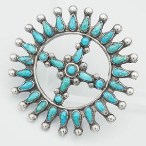 N721 turquoise turquoise brooch design Vintage 12 month birthstone 