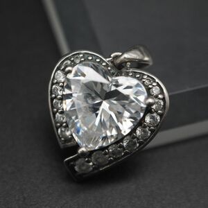 K726 Cubic Zirconia CZ 925 печать подвеска с цепью Heart дизайн очарование head 