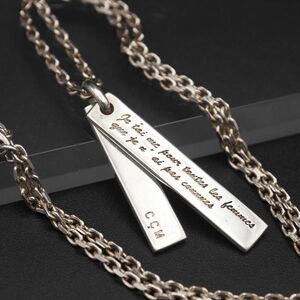 K648 ヴィンテージ SILVER925 STERLING CCM刻印 ペンダント ネックレス メッセージ プレート デザイン シルバー