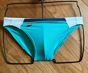 【美品・レア】SPEEDO / アクアスペック/ スカイブルー×ホワイト / Sサイズ / 高光沢 / ライフセーバー ライフガード 競パン 競泳水着