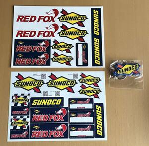 【１セット限り】 新品未使用 RED FOX SUNOCO / ステッカー シート2種類 ＋ キーホルダー / レッドフォックス スノコ オイル交換時期記載用