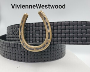 1円スタート！【V-70】【VivienneWestwood】 ヴィヴィアン　レザーベルト ブラック