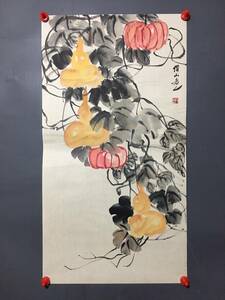 Art hand Auction Former collection of ancient calligraphy paintings [Chinese modern calligrapher Qi Baishi] Hulu paintings, purely hand-painted paintings, ink paintings, Xuan paper, ancient Chinese delicacies, ancient art L0417, Artwork, Painting, Ink painting