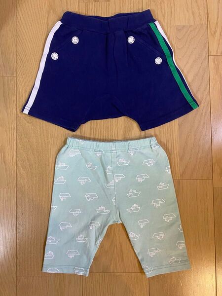 ☆中古☆90ベビードール&西松屋ヨット柄ショートパンツハーフパンツ2枚セット
