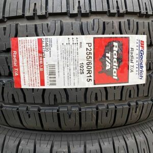 在庫あり 正規輸入品 2023年製以降 BFグッドリッチ Radial T/A P255/60R15 102S ホワイトレター 2本 ラジアル 255/60-15 2本送料込46000円