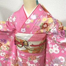 〇きものマーチ〇振袖 古典柄 地紋 金駒刺繍 成人式 結婚式 十三参り〇美品 404z10_画像7