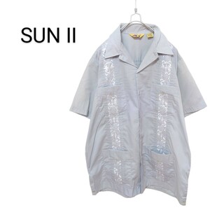 【SUN Ⅱ】vintage 刺繍入りキューバシャツ A-1812