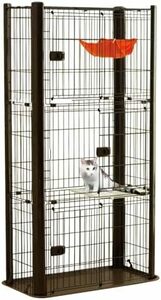 3 step _ Brown slim cage 3 step Brown cat for many head .. height 170× width 91× depth 50cm