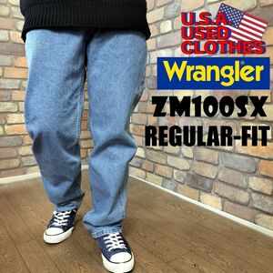 DP1-021 [USA Limited Line Wrangler] светло-голубой прямой джинсовый джинсы [W33 Men L] [Модель 175 см] Американский повседневный байкер 501 505 джинсов