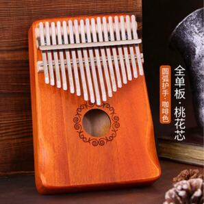 【人気】カリンバ 楽器 木製 親指ピアノ 民族楽器 鍵盤 ブラウンの画像3