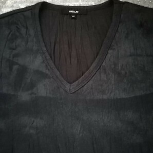 【レア物】SHELLAC シェラック 半袖 カットソー Tシャツ ニット テレコカットソー 未使用に近い 極美品！ サイズ44 ブラックの画像3