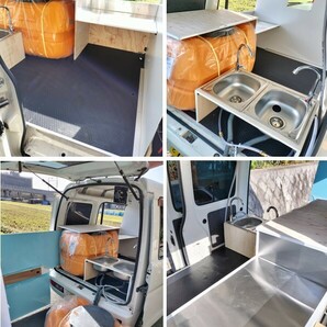 ２００Ｌキッチンカー 移動販売車 店舗同等許可★料理品目、工程制限ナシ★内装未使用★検 エブリ エブリィ アトレー サンバー バンの画像3