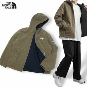 新品同様 正規品 THE NORTH FACE ノースフェイス NJ4FM70C DIXIE RVS FLEECE HOODIE リバーシブル ボアフリースジャケット ロゴ刺繍 XLの画像2