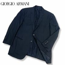 国内正規品 GIORGIO ARMANI WALL STREET ジョルジオ アルマーニ 2B ウール スーツ シングル テーラードジャケット ブレザー ビジネス 54R_画像1