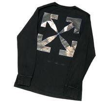 正規品 OFF WHITE オフホワイト 20AW DIAG L/S T-Shirts フォトアロー ダイアゴナル Tシャツ バック クロスアロー 長袖シャツ ロンT 黒 M_画像4