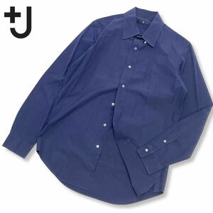 国内正規品 +J UNIQLO× Jil Sander ユニクロ×ジル サンダー コラボ ボタンダウン ドレスshirt カッターシャツ ビジネス M ネイビー