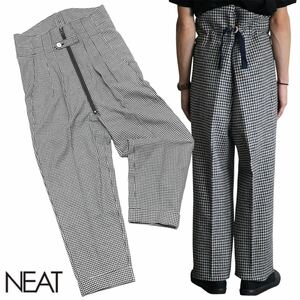  внутренний стандартный товар NEAT NEAT 18AW Harris Tweed FLIGHT PANTS Harris твид полет конические брюки передний молния - undo палец на ноге sM