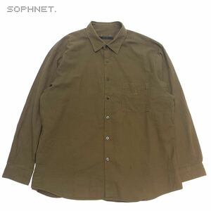 国内正規品 SOPHNET ソフネット 21ss SOPH-210002 BAGGY REGULAR COLLAR SHIRT リップル加工 長袖コットンシャツ L ブラウン