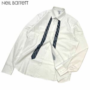 国内正規品 Neil Barrett Shirt ニールバレッド 長袖コットン カッターシャツ ドレス shirt スリムフィット ビジネス トロンプルイユ S