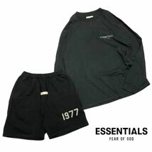 正規品 FOG ESSENTIALS エッセンシャルズ フィアオブゴッド 2点セット まとめ 長袖コットン ロンT 1977 ハーフパンツ 上下 ブラック L M_画像1