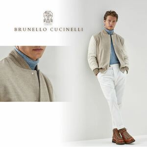 M11★未使用★22-23AW★極上カシミヤ&ヌバックレザー ブルネロクチネリ BRUNELLO CUCINELLI ボンバージャケット ブルゾン カシミア