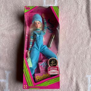 マテルブルーマジックバービーBarbie40周年記念 ブルーのマスカラでヘアーに色をつけて！Mattel 1997 MADEIN China 未使用未開封当時物