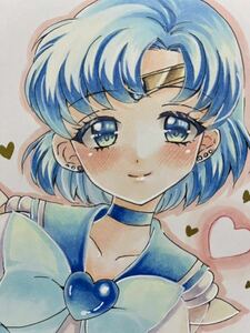 Art hand Auction Hand-drawn illustration *Sailor Mercury*Ami Mizuno*Love letter*B5*, comics, anime goods, hand drawn illustration