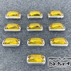 10個セット ノーマル球 角 マーカー 黄色 角型 サイド ランプ 前開きタイプ ガラスレンズ デコトラ D0704Dの画像2