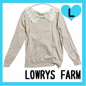 ローリーズファーム L トップス 大きい襟 レース LOWRYS FARM