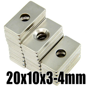 * Neo Jim magnet super powerful square shape [ 20mm×10mm x thickness 3mm plate hole 4mm ][20 piece set ]**