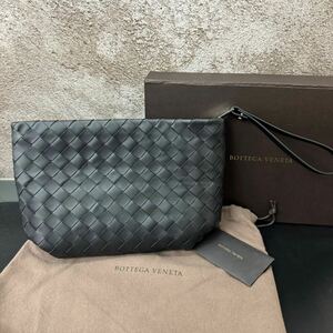 ■現行品■BOTTEGA VENETA ボッテガヴェネタ メンズ マキシ イントレチャート クラッチバッグ ボディ ビジネス セカンドバッグ 本革 黒