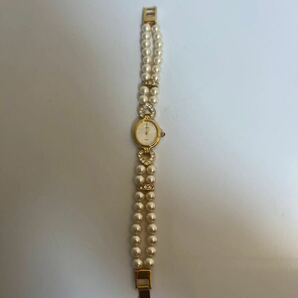 4164 AVON アヴォン 腕時計 クォーツ QZ アンティーク 石付 ラウンド ゴールド 美品 不動 JAPANの画像2