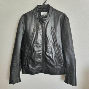 美品 メゾン マルタン マルジェラ Maison Martin Margiela 13ss ハの字 レザー ライダース ジャケット 50 八の字 5zip ブラック 黒 初期 