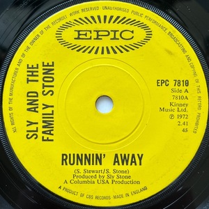 【試聴 7inch】Sly & The Family Stone / Runnin' Away 7インチ 45 muro koco フリーソウル Beastie Boys ドラムブレイク