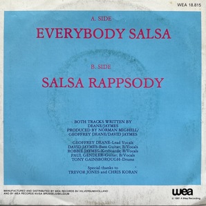 【試聴 7inch】Modern Romance / Everybody Salsa, Salsa Rappsody 7インチ 45 ギターポップ ネオアコ フリーソウル サバービアの画像2