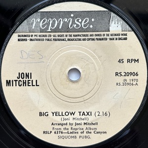 【試聴 7inch】Joni Mitchell / Big Yellow Taxi 7インチ 45 muro koco シティポップ AOR フリーソウル Janet Jackson Counting Crows