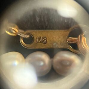 金具 k18 刻印 アコヤ真珠 ネックレス 6.4gの画像8