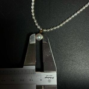 金具 k18 刻印 アコヤ真珠 ネックレス 6.4gの画像4