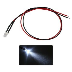 LED luminescence diode 5mm cannonball type white color 25000~28000mcd cable attaching 100 piece 