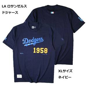 即決　新品　送料無料　ドジャース　LA　MLB　半袖　Tシャツ　XL　ネイビー　野球　ベースボール　大リーグ　大谷翔平　野球観戦