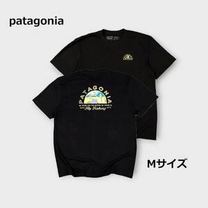 １円～　美品　送料無料　特価品　パタゴニア　半袖　Tシャツ　黒　Mサイズ　フライフィッシュ　アウトドア