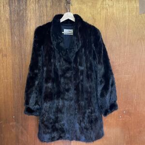 FUR FLASH ムーンバット MOON BAT ミンク ファー 毛皮 コート ダークブラウン 9-11