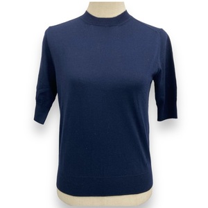 [IT9P4CJNYROE]LOUIS VUITTON Louis Vuitton sweater Damier wool wool sweater navy navy blue back button short sleeves short sleeves sweater 
