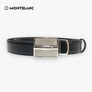 【ITZ9ICGKIG8R】未使用級 MONTBLANC モンブラン リバーシブル レザー ベルト 黒 濃茶