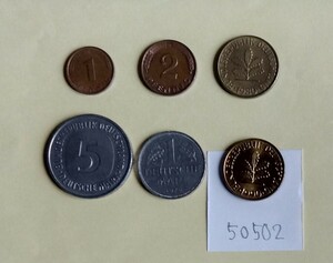 50502外国硬貨・ドイツ国コイン・5種6枚